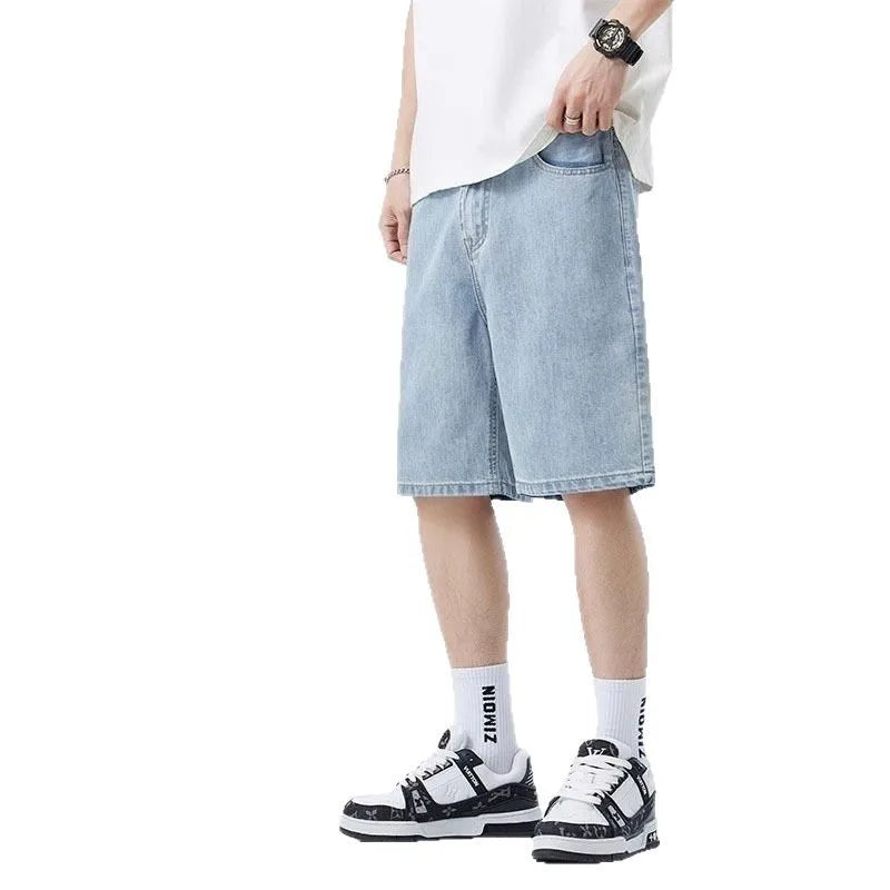 2026 New Summer Shorts Jeans Men Denim Pants Stretch Dark Blue Fashion Design Men's Jeans Slim Straight Male Short Jeans Hombre