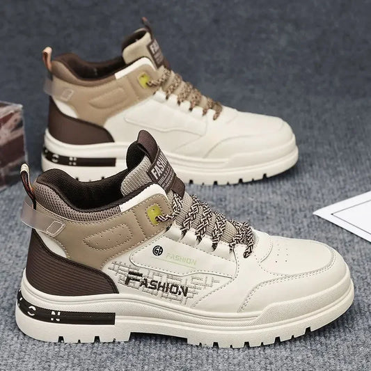 Men Sneakers Outdoor Casual Shoes New Non Slip Vulcanized Shoes Soft Sole Walking Shoe Lace-up High Top Men Shoes Tenis Hombres