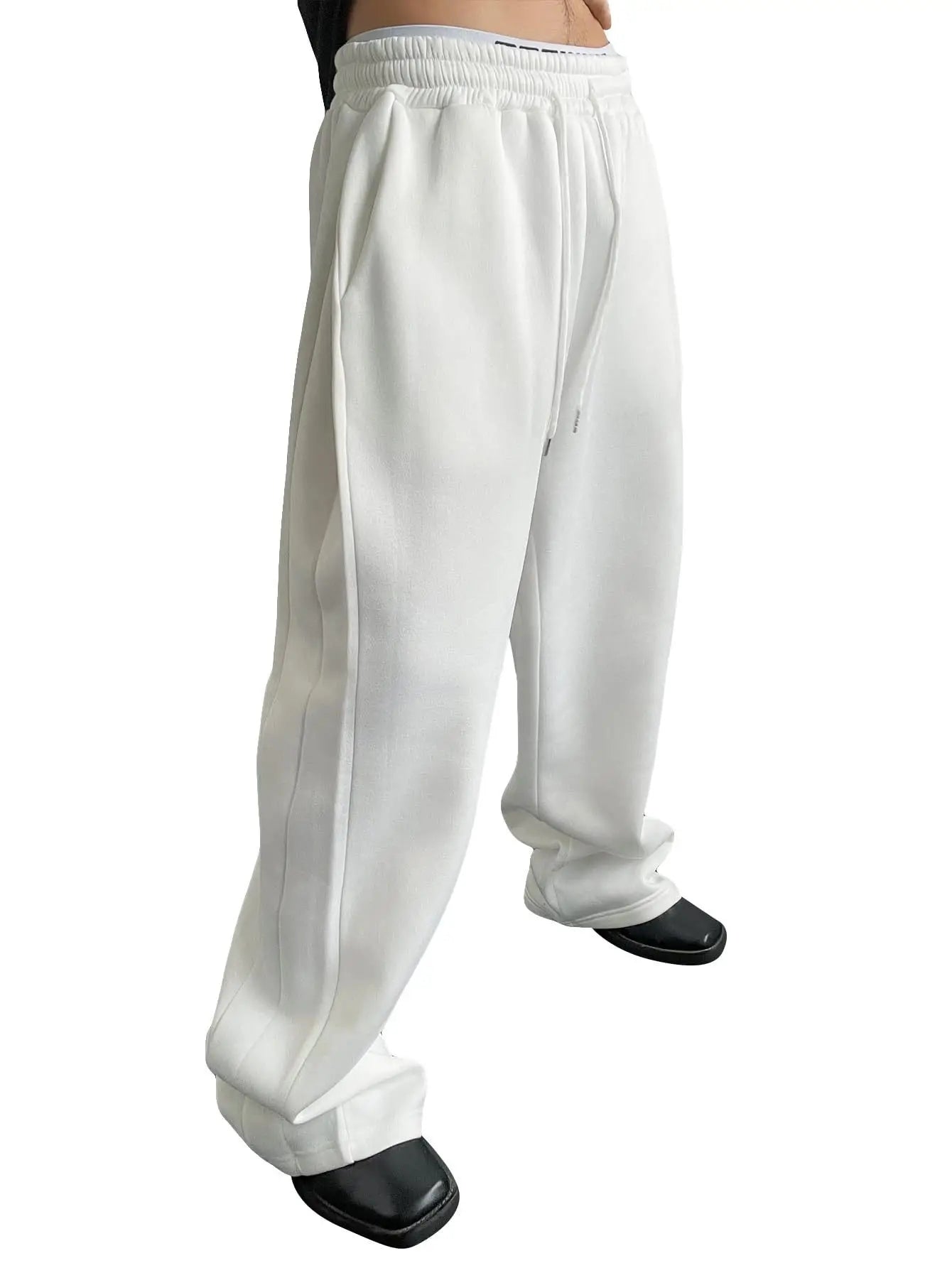 Mens Sweatpants Straight Fit Joggers for Sports and Streetwear Loose Oversized Casual Pant Drawstring Multi-pocket Men Long Pant