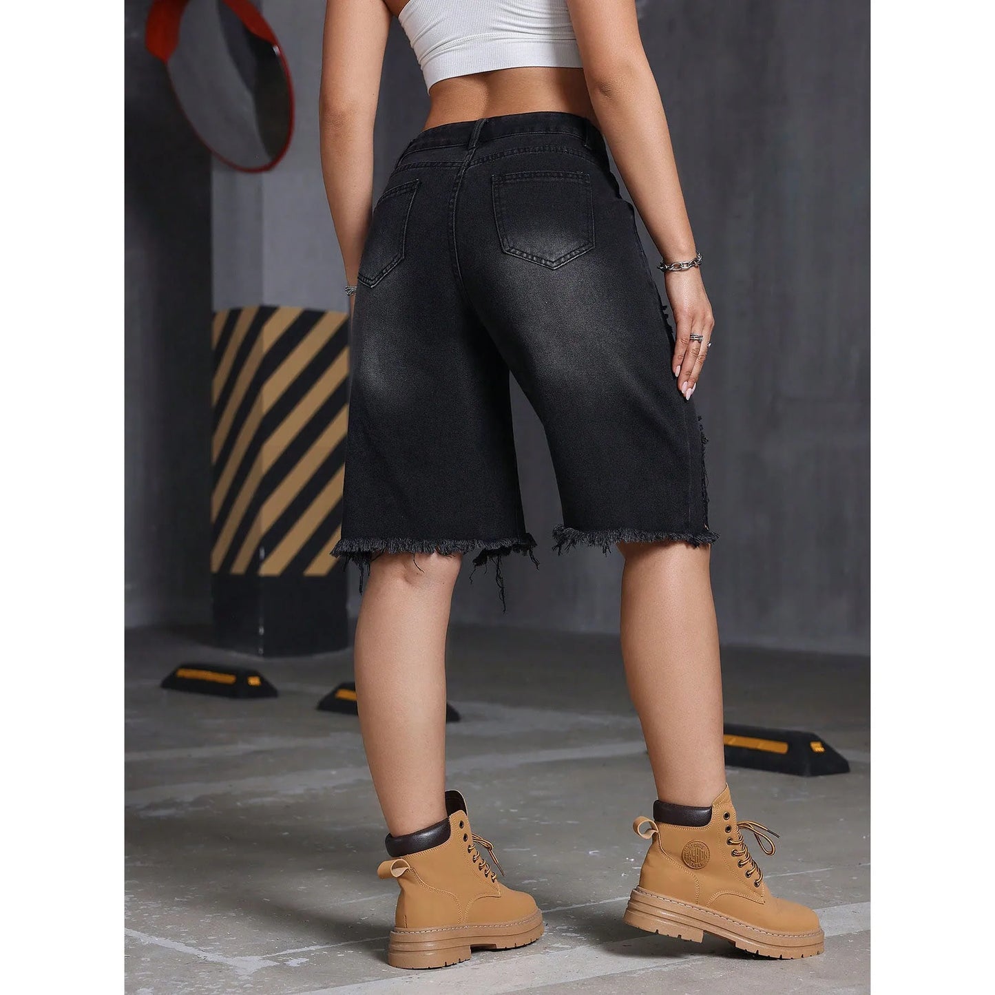 Shorts Female Jeans Jorts Summer New Women Stretch Free Denim Distressed Shorts Casual Fashion